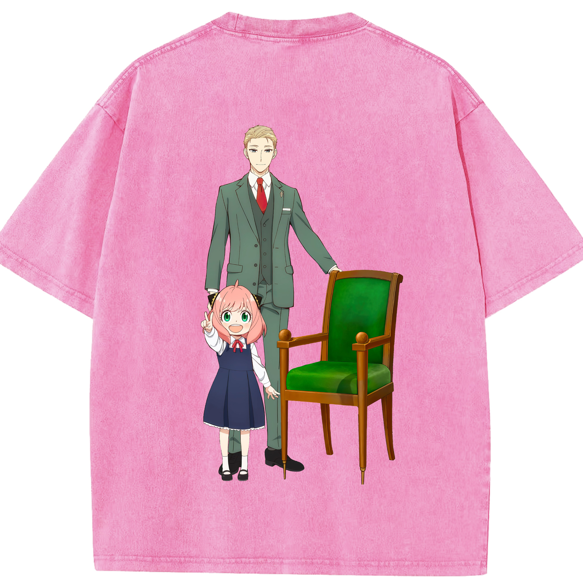 （画像用） SPY×FAMILY间谍家家酒 綿100% ヴィンテージ風 半袖Tシャツ（背面プリント）
